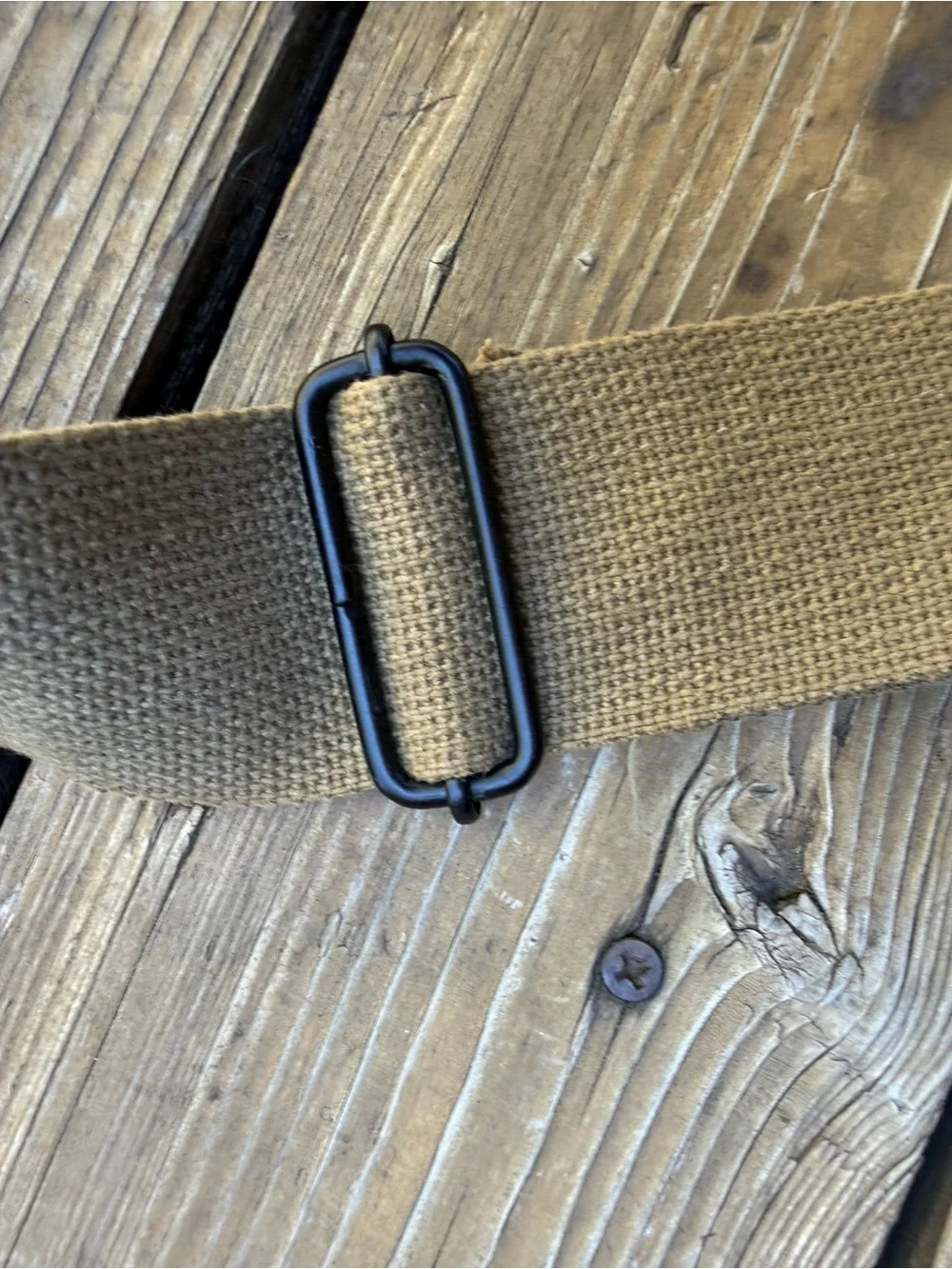 Olive Green Tactical Canvas Crossbody Bag - Men